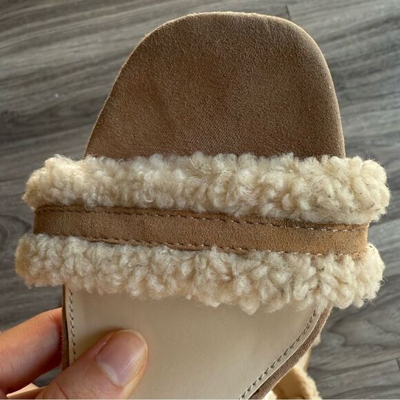 Jessica Simpson Women's Cylia Fleece Trimmed Heeled Sherpa heels Sandals 7.5 - Picture 8 of 11